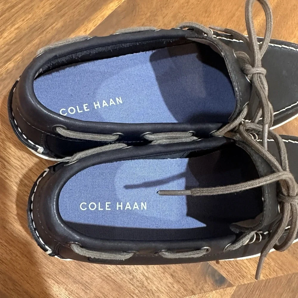 Cole Haan Mens Pinch Roadtrip Camp Moc Blue 7.5 M Navy Leather Boat Shoe Driving
